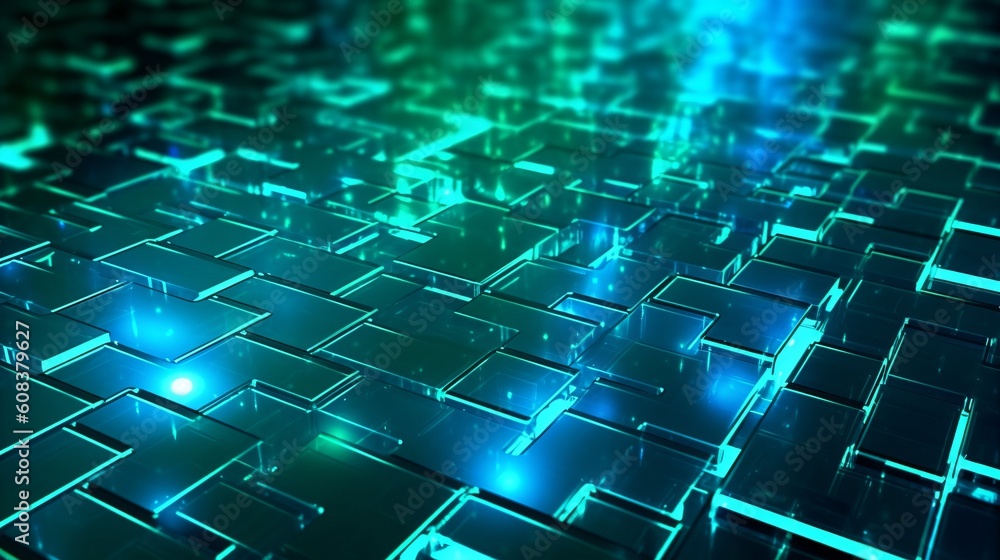 Sticker abstract futuristic computer digital neon design wallpaper. generative ai