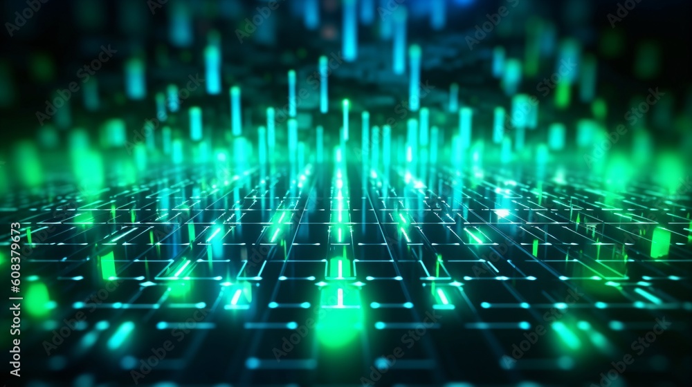 Canvas Prints abstract futuristic computer digital neon design wallpaper. generative ai