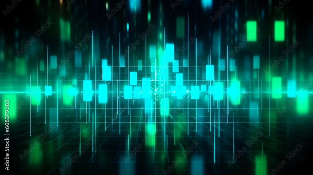 Sticker abstract futuristic computer digital neon design wallpaper. generative ai