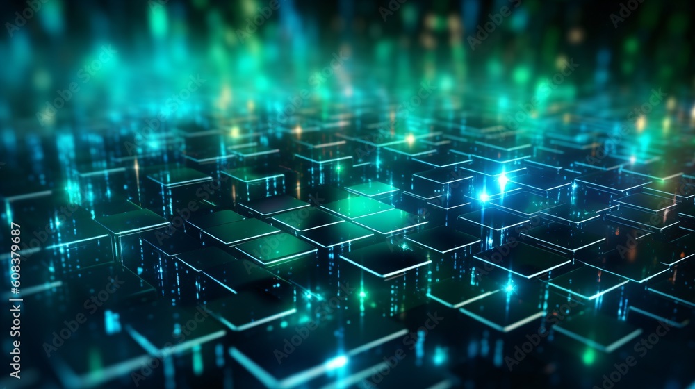 Canvas Prints abstract futuristic computer digital neon design wallpaper. generative ai