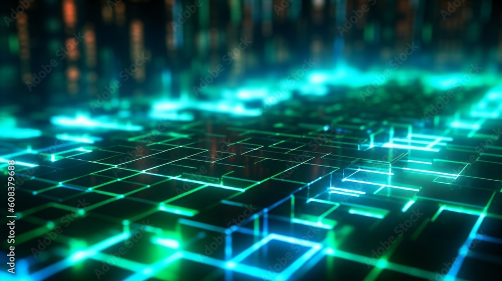 Canvas Prints abstract futuristic computer digital neon design wallpaper. generative ai