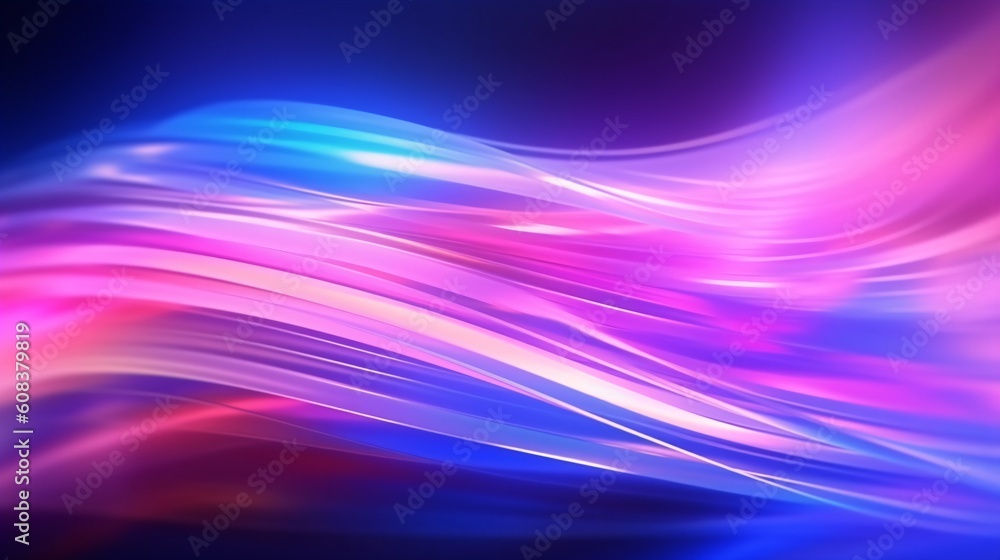Poster abstract futuristic backgrround with glowing neon lights. lines and curves. generative ai