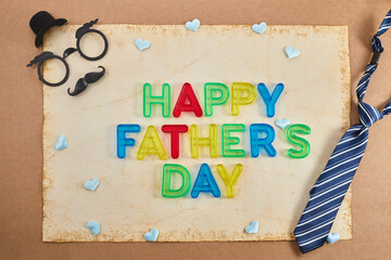 Happy Fathers Day greeting card. Happy Father's Day inscription.