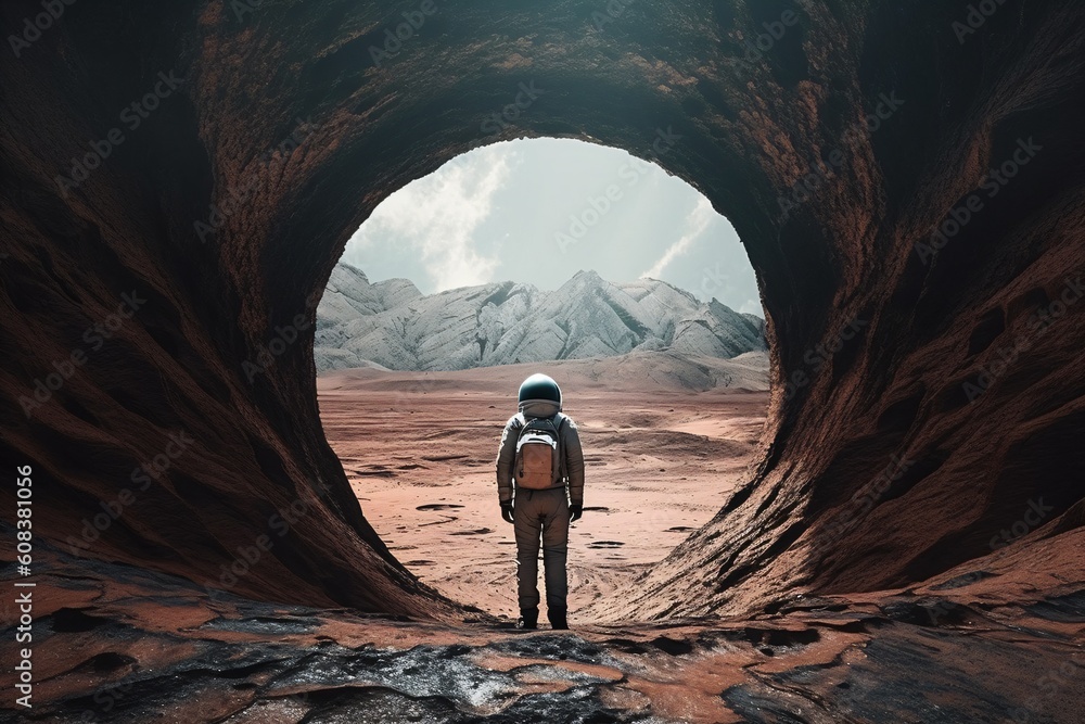 Wall mural man in space