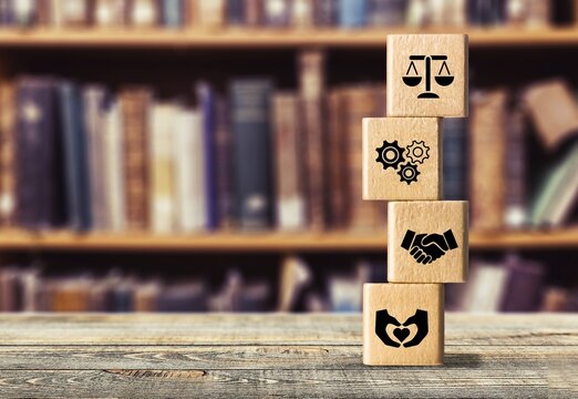 Business Concept. Set Of Wooden Cubes