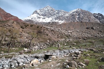 The Fann Mountains  in western region of Tajikistan - 608382449