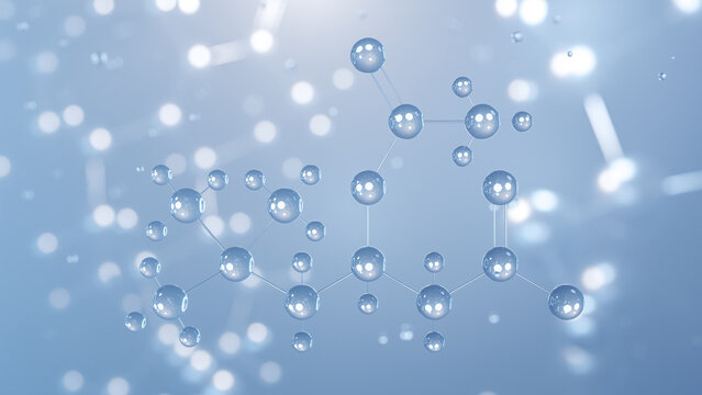 acetylcarnitine molecular structure 3d, flat model, acetyl-l-carnitine, structural chemical formula view from a microscope