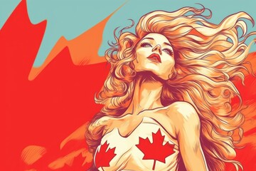 Canada Day illustration. Generative AI