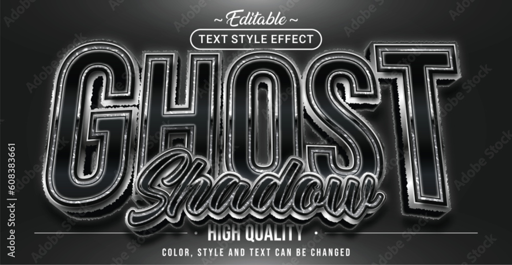 Aufkleber Editable text style effect - Ghost Shadow text style theme.