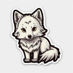 Striking Wolf Sticker with Wilderness Vibes and Vibrant Background, Generative AI