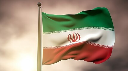 Iran flag state symbol isolated on background national banner, Generative Ai