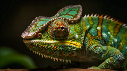 Fototapeta premium Colorful Chameleon. Generative AI