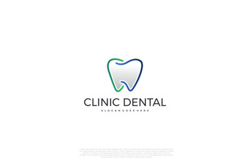 Clinic dental logo designs. Tooth abstract icons, dentist stomatology medical doctor. Vector concept