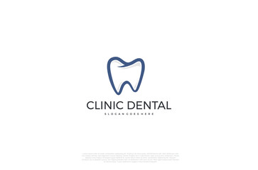 Clinic dental logo designs. Tooth abstract icons, dentist stomatology medical doctor. Vector concept