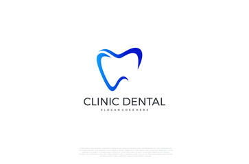 Clinic dental logo designs. Tooth abstract icons, dentist stomatology medical doctor. Vector concept
