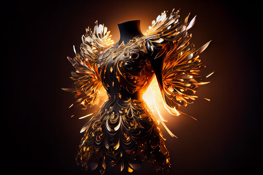 Unleashing the Power of Abstract Fashion.  An Explosion of Style and Beauty . A Mesmerizing Display of Elegance and Abstract Design. A Dress Like No Other . Generative AI