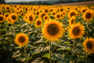 Sunflower Field.  Generative AI....