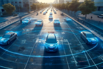 Autonomous Car Sensor System Concept for Vehicle Safety. Generative AI