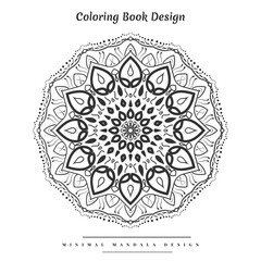 Moderncreative arabesque mandala coloring book design in black and white color