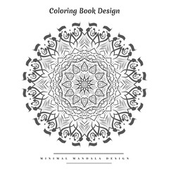 Mandala Coloring book design with minimal floral shapes and creative ornaments for kids and adults