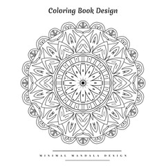 Mandala Coloring book design with minimal floral shapes for kids, adults, and everyone