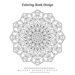 Arabesque mandala coloring page with nature-inspired elements
