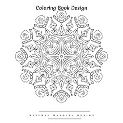 Beautiful Coloring book design with minimal floral shapes and creative ornaments for everyone