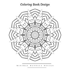 Creative minimal arabesque islamic mandala design and coloring book for kids, and adults