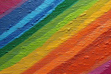 A close up of a painting of a rainbow. Generative AI.