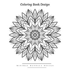 Creative minimal arabesque islamic mandala design and coloring book for kids, and adults