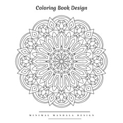 Creative minimal arabesque islamic mandala design and coloring book for all