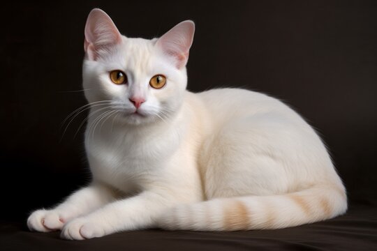 Portrait of a cute cat looking away. Bambino cat.Generative AI