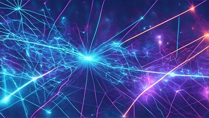 Fototapeta premium Unveiling the Boundless Possibilities of Fiber Optic Networks: A Vibrant Abstract Journey into the Futuristic Realm of Neural Connectivity, Generate Ai