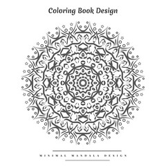 Modern minimal arabesque mandala coloring book design