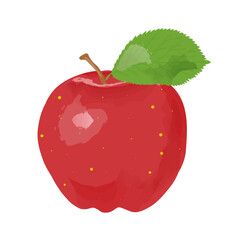 Red apple. Watercolor vector illustration