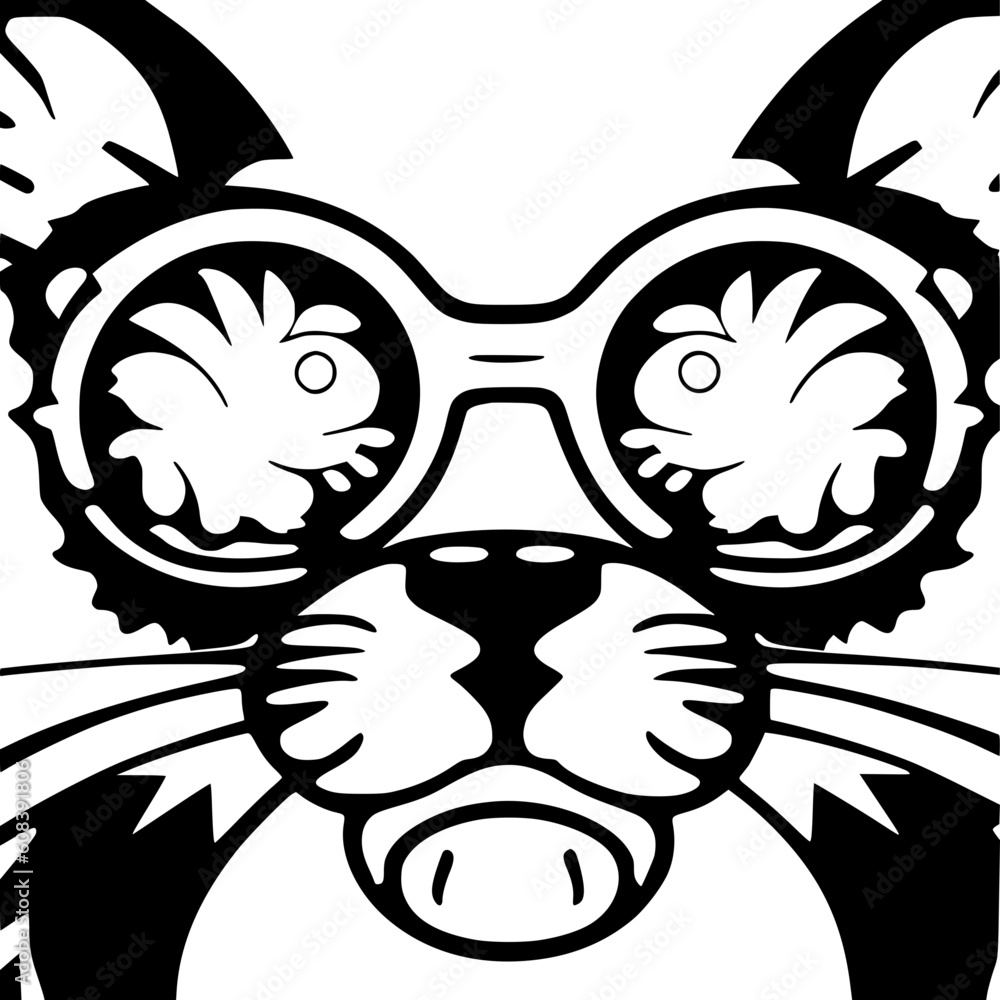 Canvas Prints black and white cat