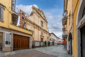 Bra, Cuneo, Piedmont, Italy -  San Antonino Martire parish church on Via Vittorio Emanuele II, main...