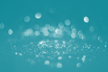 Turquoise bokeh background. Beautiful abstract background.