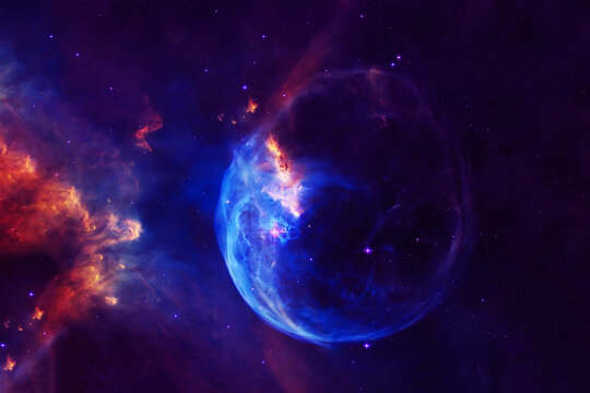Beautiful space, distant galaxies. Elements of this image furnishing NASA.