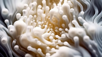 The Captivating Dance: Super Macro Exploration of Soap Foam Absorption. Generative AI