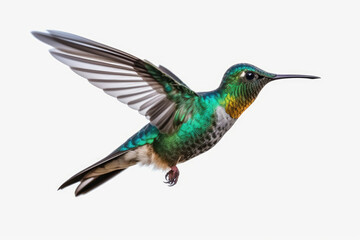 Obraz premium Hummingbird in flight isolated on white background