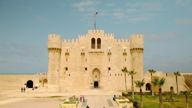 Frontyard of Qaitbay fort. Citadel of Qaitbay, Alexandria, Egypt