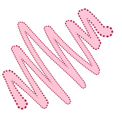Abstract curved line drawing pink color png sticker clipart cartoon
