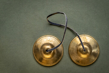 tingsha cymbals used in the Tibetan religion in prayers, rituals, meditation, and healing