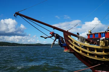 Photo sur Plexiglas La Baltique, Sopot, Pologne Tourist pirate ship in the Baltic Bay of the city of Sopot. Poland.