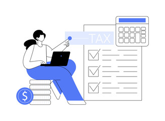 Fototapeta na wymiar Filing taxes by yourself abstract concept vector illustration.