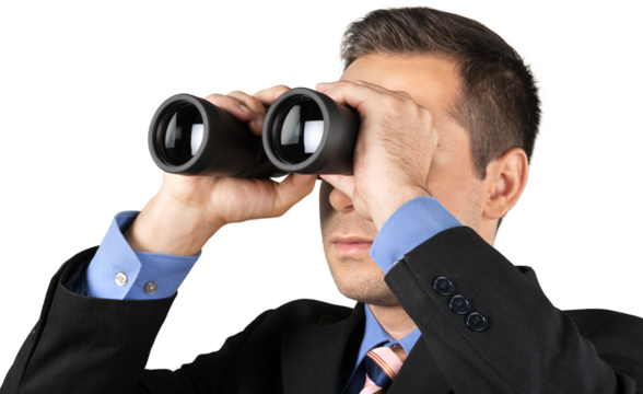 Businessman Using Binoculars
