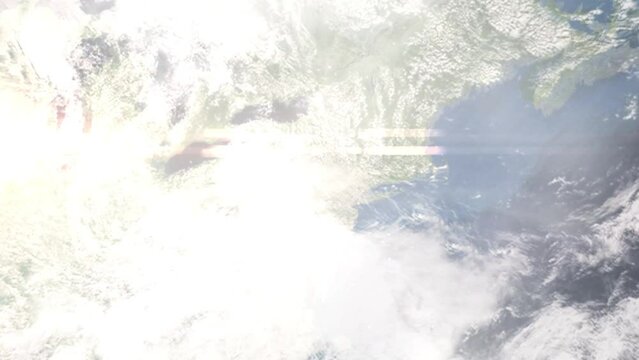 Zoom in from space and focus on Scranton, Pennsylvania, USA. 3D Animation. Background for travel intro. Elements of this image furnished by NASA