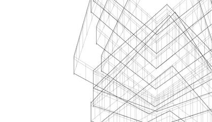 Fototapeta premium Modern architecture building 3d rendering