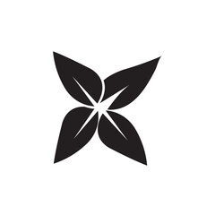 leaf ornament icon silhouette design template vector